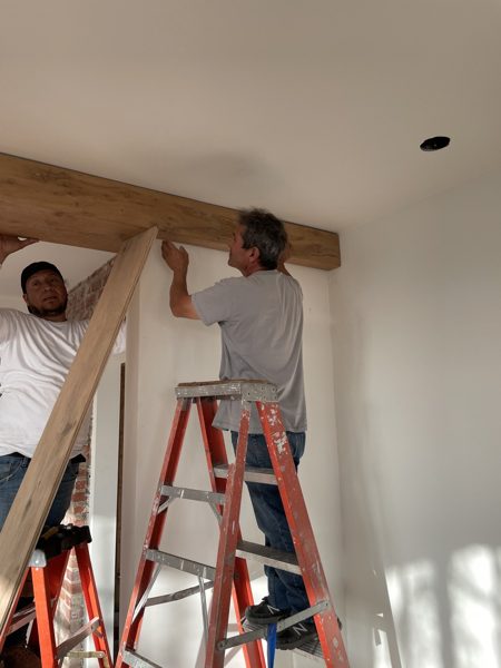 Beam installation from the ladder — Los Angeles, 2022
