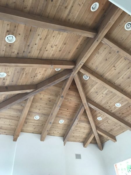 Wood ceiling with exposed beams — Pacific Palisades, 2020