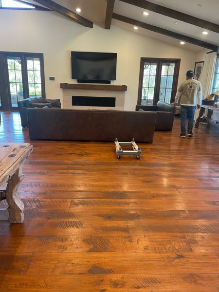 Wood ceiling beams over a refinished floor — Thousand Oaks, 2026
