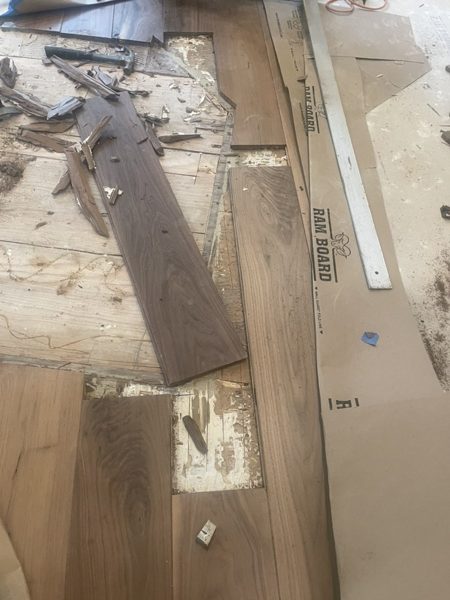 Pulling up the old wood floor — Pacific Palisades, 2025
