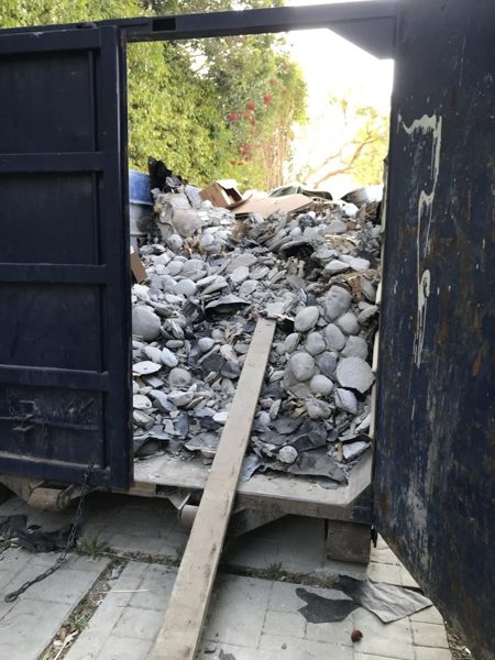 Demolition debris hauled away — Pacific Palisades, 2020
