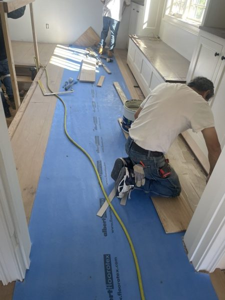 Planks going down over underlayment — Agoura Hills, 2025