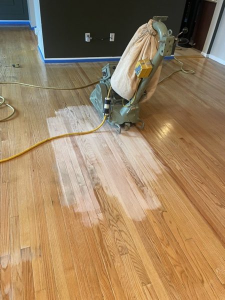 Sanding back the old finish — North Hollywood, 2024