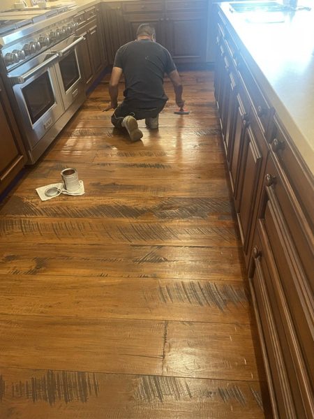 Hand-finishing along the cabinets — Thousand Oaks, 2023
