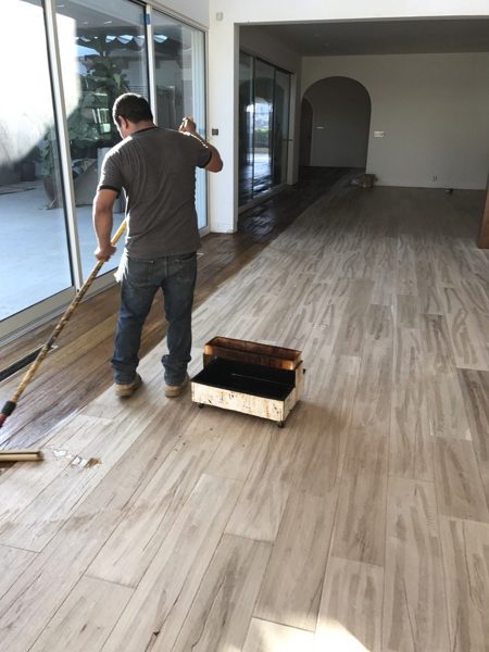 Applying finish with a roller — Santa Monica, 2017