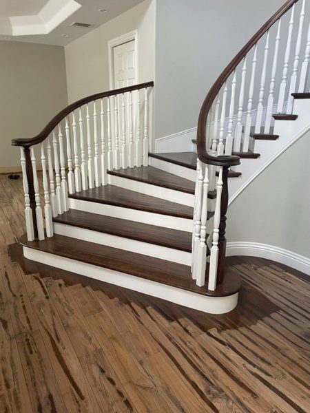 Staircase with reclaimed floor — Encino, 2026